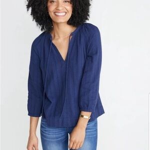 Marine Layer Tie Neck Long‎ Sleeves Peasant Top Size Small